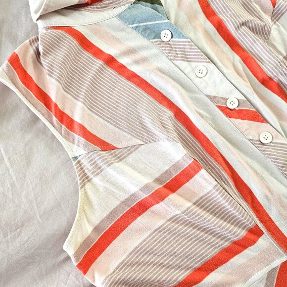 Plus Size Stripe Cotton Knit Sash Tie Shirt Dress - Picture 5 of 16